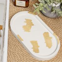 Декоративный поднос из гипса Белый поталь 