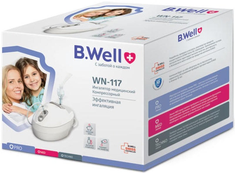 B well wn 117 ингалятор медицинский компрессорный зубная щетка электрическая для детей 12 лет