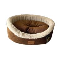 Лежанка для животных Овал меховой вельвет шоколад №3 