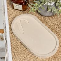 Декоративный поднос из гипса Бежевый аппликация 