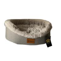 Лежанка для животных Овал меховой "Темп" серый №1 