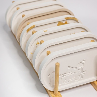 Декоративный поднос из гипса Белый 