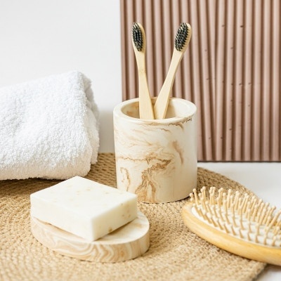 Набор для ванной комнаты Бежевый мрамор 