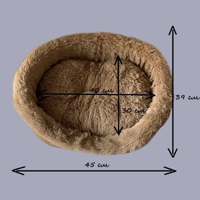 Лежанка для животных Овал меховой "Темп" бисквит №2 