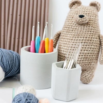 Набор стаканов из гипса Серый 