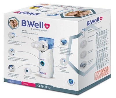 Меш небулайзеры:Ингалятор B.Well WN-114 Электронно-сетчатый Ультразвуковой  Меш небулайзеры:Ингалятор B.Well WN-114 Электронно-сетчатый Ультразвуковой