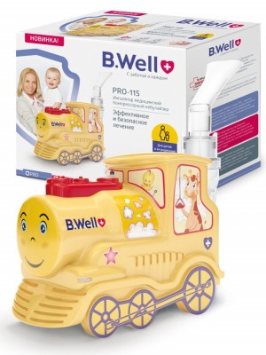 Компрессорные ингаляторы :Детский ингалятор Паровозик B.Well PRO-115 для детей Детский ингалятор Паровозик B.Well PRO-115 для детей