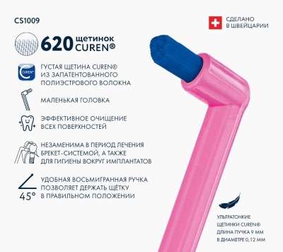 Зубные щетки: Зубная щетка Curaprox CS 1009 single Синяя