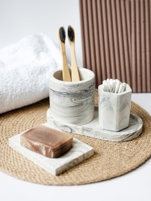 Декоративный набор из гипса Серый градиент ( 4 предмета ) 