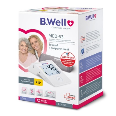 Тонометр B.Well MED-53 с USB-кабель Автомат 