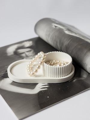 Декоративный набор из гипса Белый ( 3 предмета ) 