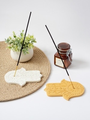 Декоративная подставка из гипса для благовоний Охра 