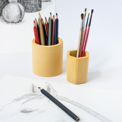 Набор стаканов из гипса Желтый 