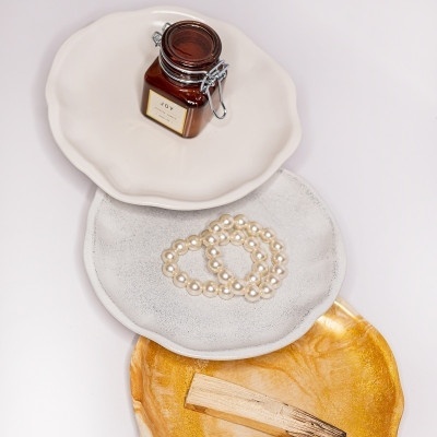 Декоративная тарелка Серая 