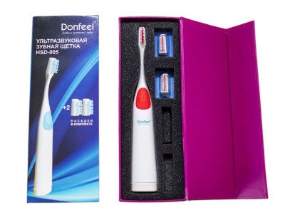 Зубные щетки: Ультразвуковая зубная щётка Donfeel HSD-005 Красная