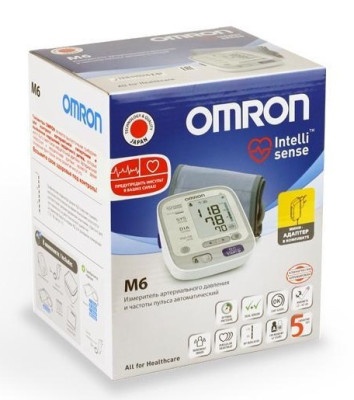 Автоматический тонометр на плечо Omron M6 с адаптером 