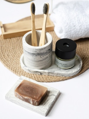 Декоративный набор из гипса Серый градиент ( 4 предмета ) 