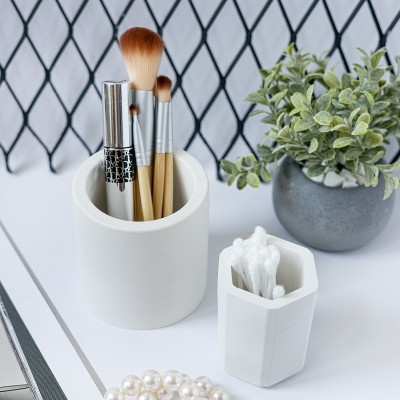 Набор стаканов из гипса Белый 