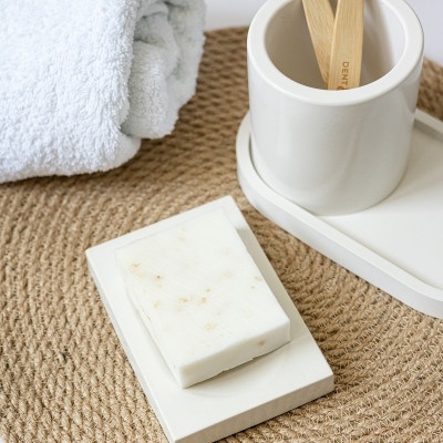 Декоративный набор из гипса Белый ( 4 предмета ) 