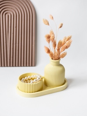 Декоративный набор из гипса Желтый ( 3 предмета ) 