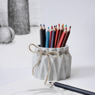 Ваза декоративная из гипса Серый 