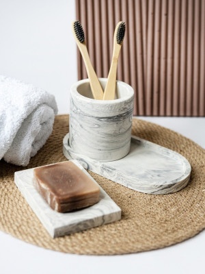 Декоративный набор из гипса Серый градиент ( 4 предмета ) 