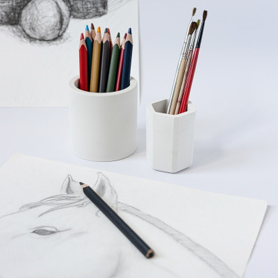 Набор стаканов из гипса Белый 