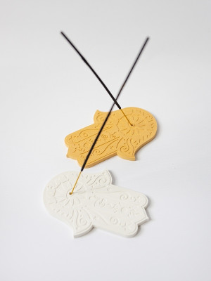 Декоративная подставка из гипса для благовоний Белый 