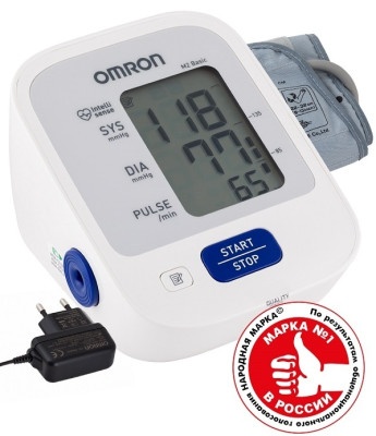 Автоматический тонометр Omron M2 Basic с адаптером на плечо 