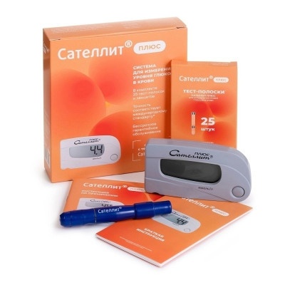 Глюкометр Сателлит Плюс (ПКГ-02.4) 