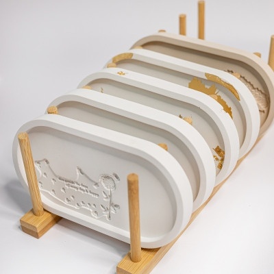 Декоративный поднос из гипса Белый 