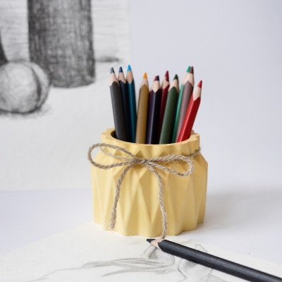 Ваза декоративная из гипса Желтый 