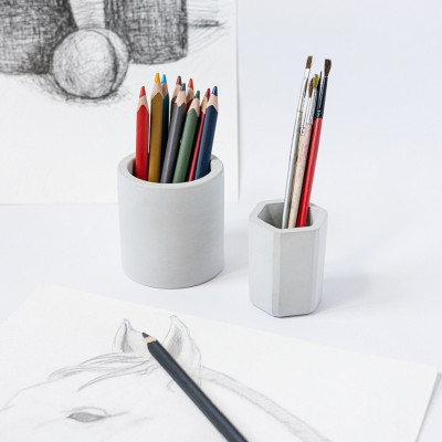 Набор стаканов из гипса Серый 