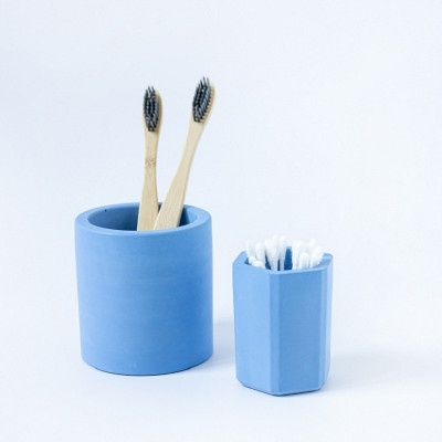 Набор стаканов из гипса Голубой 