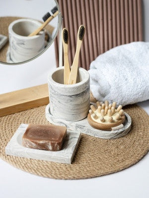 Декоративный набор из гипса Серый градиент ( 4 предмета ) 