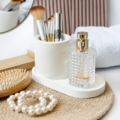 Декоративный набор из гипса Белый ( 4 предмета ) 