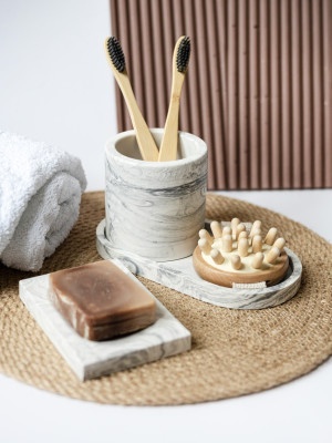 Декоративный набор из гипса Серый градиент ( 4 предмета ) 