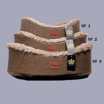 Лежанка для животных Овал меховой "Темп" бисквит №2 