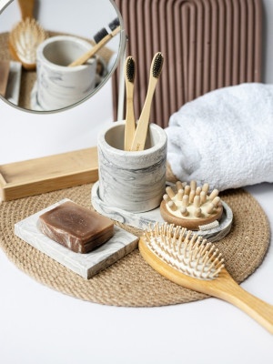 Декоративный набор из гипса Серый градиент ( 4 предмета ) 