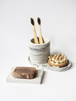 Декоративный набор из гипса Серый градиент ( 4 предмета ) 