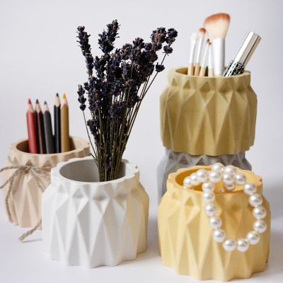 Ваза декоративная из гипса Серый 