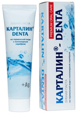 Зубные пасты:Зубная паста Карталин DENTA на термальной воде с коллоидным серебром