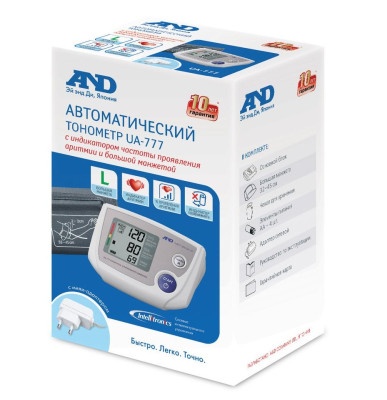 Автоматический тонометр на плечо AND UA-777 с увеличенной манжетой 