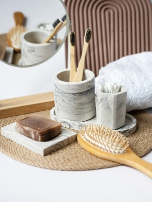 Декоративный набор из гипса Серый градиент ( 4 предмета ) 