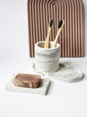 Декоративный набор из гипса Серый градиент ( 4 предмета ) 