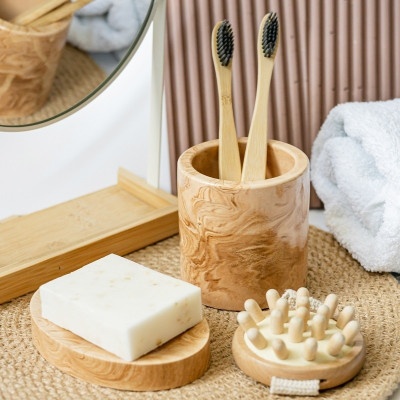 Набор для ванной комнаты Кремовый мрамор 