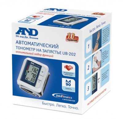Автоматические тонометры :Автоматический тонометр на запястье AND UB-202 Автоматический тонометр на запястье AND UB-202