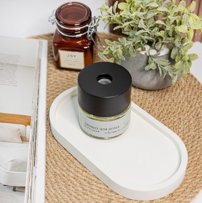 Декоративный поднос из гипса Белый 