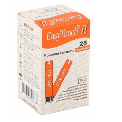 Тест-полоски для глюкометра на мочевую кислоту Easy Touch №25 